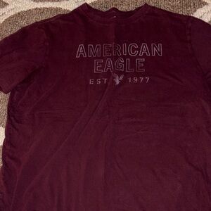 American Eagle Outfitters Men's Burgundy Tee